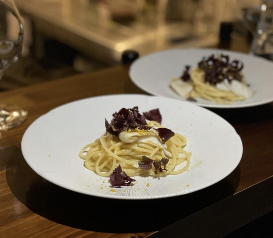 A pasta dish with cuttlefish at Campo in Gangdong District, southeastern Seoul [LEE SUN-MIN]