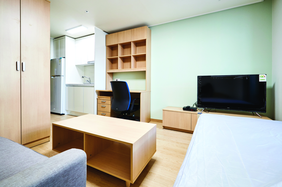 A standard dorm room that’s offered to any international student who applies for on-campus housing [PUSAN NATIONAL UNIVERSITY]