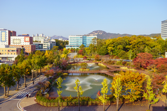 An aerial view of the Boongeobang Pond at SeoulTech’s campus in Nowon District, northern Seoul [SEOUL NATIONAL UNIVERSITY OF SCIENCE AND TECHNOLOGY]