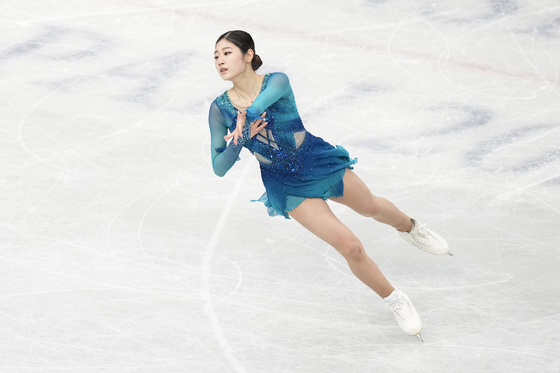 Lee Hae-in performs during the women's short program at the World Figure Skating Championships in Saitama, Japan on Wednesday. [AP/YONHAP]