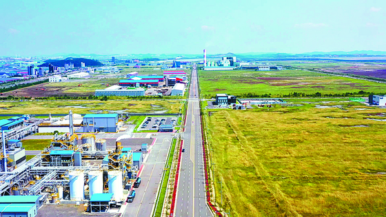 Bird's-eye view of Saemangeum economic zone where SK On will build a new plant [Saemangeum Development and Investment Agency]