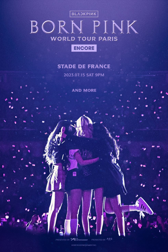 Girl group Blackpink's tour poster announcing an encore concert in Paris [YG ENTERTAINMENT]