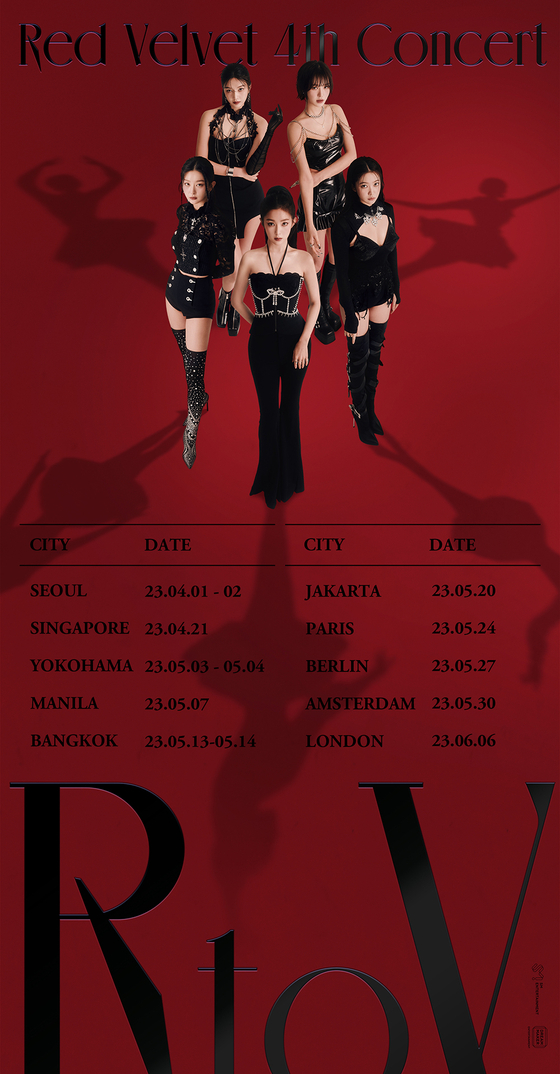 Concert poster announcing girl group Red Velvet's upcoming world tour [SM ENTERTAINMENT]