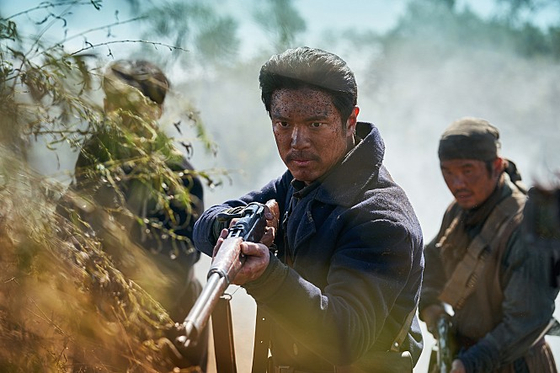 A scene from the movie "Hero" (2022) starring Jung Sung-hwa as Korean independence fighter Ahn Jung-geun (~~~) [CJ ENM]