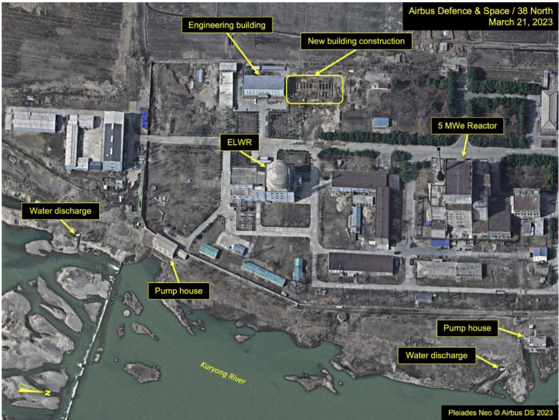 An aerial view of the Yongbyon nuclear complex in North Korea in a satellite image analyzed by 38 North, an American think tank, in its report Saturday. [AIRBUS DEFENSE AND SPACE/38 NORTH]