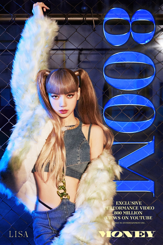 Blackpink Lisa's performance video for ″Money″ surpassed 600 million views as of Friday [YG ENTERTAINMENT]