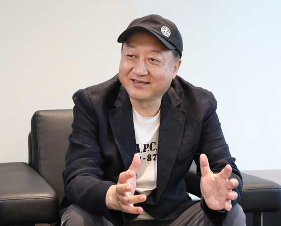 Co-director of Jeonju International Film Festival Min Sung-wook speaks during an interview with the Korea JoongAng Daily in Mapo District, western Seoul on April 5, 2023. [PARK SANG-MOON]