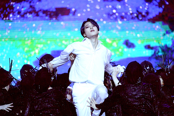 Jimin of boy band BTS performs during the Melon Music Awards (MMA) 2020 on Dec. 5, 2020. [KAKAO]