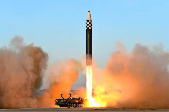 A ballistic missile is launched toward the East Sea on March 27, 2023, in this file photo released by North Korea's official Korean Central News Agency the following day. [YONHAP]
