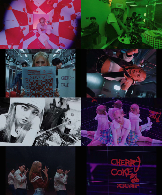 Scenes from the music video for "Cherry Coke" [SUPERBELL COMPANY]