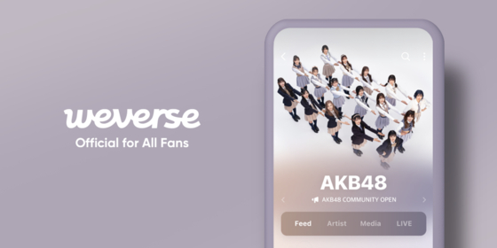 Japanese girl group AKB48 will be joining HYBE's fan community service Weverse starting Wednesday. [WEVERSE COMPANY]