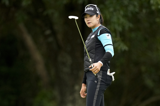 Kim A-lim watches her putt on the first hole during the final round of the Chevron Championship at The Club at Carlton Woods in The Woodlands, Texas on Sunday. [AP] 