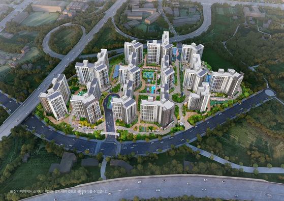 Aerial view of Hillstate Wonju Restige apartment [HYUNDAI ENGINEERING & CONSTRUCTION]