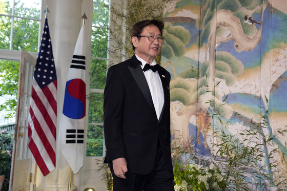 Minister of Culture, Sports and Tourism Park Bo-gyoon arrives for the State Dinner with President Yoon Suk Yeol and U.S. President Joe Biden at the White House on Wednesday. [AP]