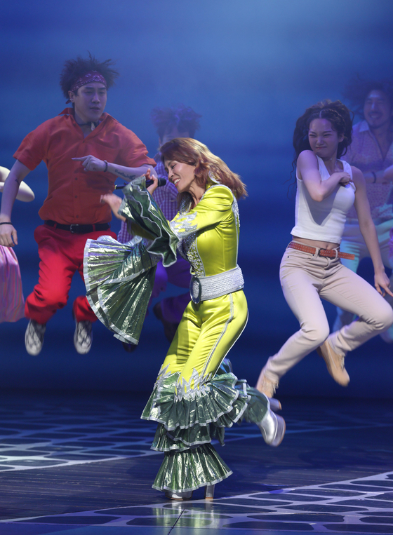 Choi Jung-won as Donna during the curtain call of the ongoing run of "Mamma Mia!" at Chungmu Art Center in Jung District, central Seoul [SEENSEE COMPANY]