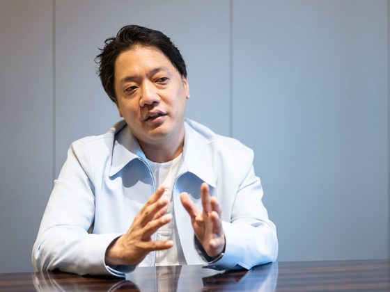 Yosuke Suzuki speaks at an interview with the Korea JoongAng Daily in Jung District, central Seoul, in April.[WIEDEN+KENNEDY]