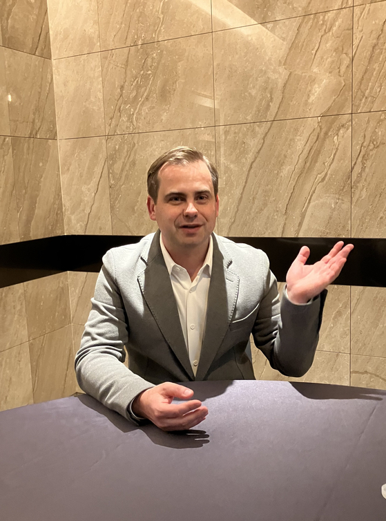 Jaroslaw ″Jarek″ Kutylowski, DeepL CEO and founder, speaks during an interview at Josun Palace Hotel in southern Seoul, on May 9. [DEEPL]