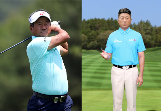 Veteran golfer K. J. Choi will appear in both human, left, and AI avatar form at the SK Telecom Open 2023.  [YONHAP; SK TELECOM]