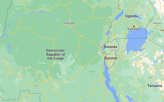 A pin on Google Maps shows the flood-hit region of eastern Democratic Republic of Congo. [SCREEN CAPTURE]