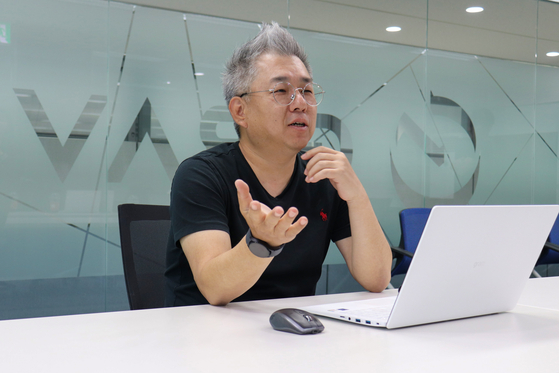 Gravity's business director Harry Choi speaks in an interview with the Korea JoongAng Daily at the game company's office in Mapo District, western Seoul, on May 9. [GRAVITY]