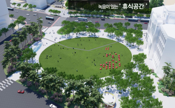 An artist’s rendition of Seoul Plaza in downtown Seoul after the city carries out its plan to plant pine trees in the area. [SEOUL METROPOLITAN GOVERNMENT]