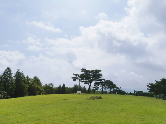 The large green field plays as a perfect picnic spot at Hwarang Hill in Gyeongju of North Gyeongsang. [SCREEN CAPTURE]
