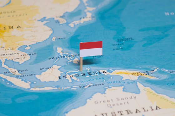 The Flag of Indonesia in the World Map [SHUTTERSTOCK]