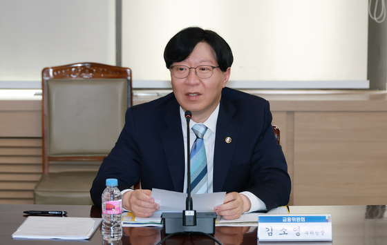 Financial Services Commission Vice Chairman Kim So-young speaks at the government complex in central Seoul on Thursday. [NEWS1]
