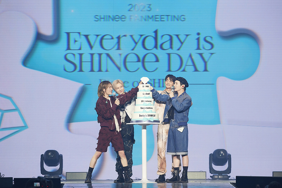 Boy band SHINee during the 15th anniversary celebration meet and greet held on May 28 and 29 at the Jamil Arena, southern Seoul [SM ENTERTAINMENT]