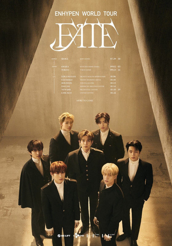 Poster for boy band Enhypen's second world tour, ″Fate″ [BELIFT LAB]