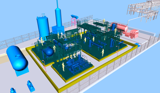 A computer graphic of Samsung Heavy Industries' ammonia pilot plant aimed to begin operations this year [SAMSUNG HEAVY INDUSTRIES]