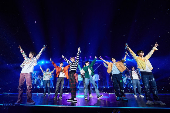 Boy band Treasure during its concert in Taipei on March 4, 2023 [YG ENTERTAINMENT]
