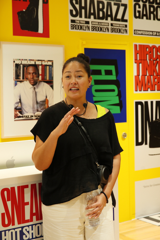 Ligaya Salazar, curator of the "Sneakers Unboxed: Studio to Street" exhibition, currently on view at the Sejong Center for the Performing Arts. [SEJONG CENTER FOR THE PERFORMING ARTS]