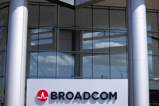 The Broadcom Limited company logo is shown outside one of their office complexes in Irvine, California, on March 4, 2021. [REUTERS]