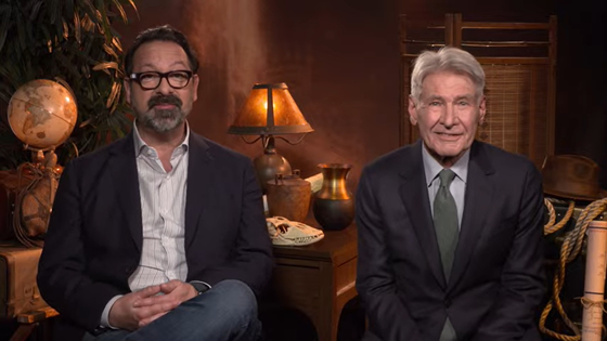 Director James Mangold, left, and actor Harrison Ford speak during an online interview with local reporters on Friday. [WALT DISNEY COMPANY KOREA]