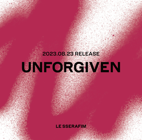 The cover image of girl group Le Sserafim's upcoming Japanese single ″Unforgiven″ [SOURCE MUSIC]