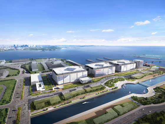 A computer-generated image of Lotte Biologics' 360,000-liter production plants to be built in Songdo, Incheon [LOTTE BIOLOGICS]