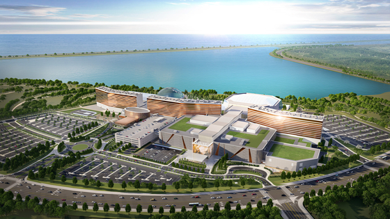 A rendered image of the completed Inspire Entertainment Resort in Incheon which is now under construction [INSPIRE ENTERTAINMENT RESORT]