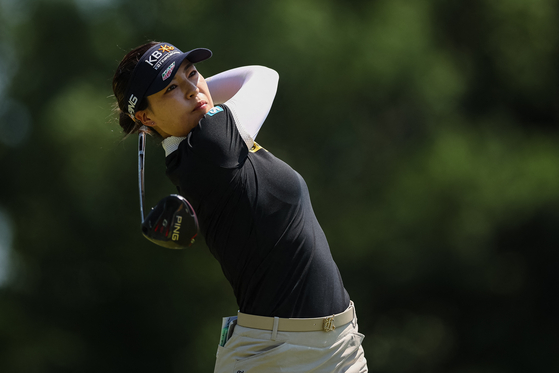 Chun In-gee plays her shot from the fifth tee during the final round of the KPMG Women's PGA Championship at Congressional Country Club in Bethesda, Maryland on June 26, 2022. [REUTERS/YONHAP]