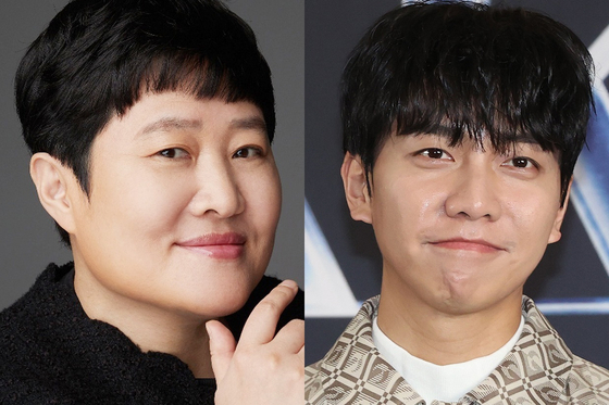 Kwon Jin-young, CEO of Hook Entertainment and singer and actor Lee Seung-gi [YONHAP]