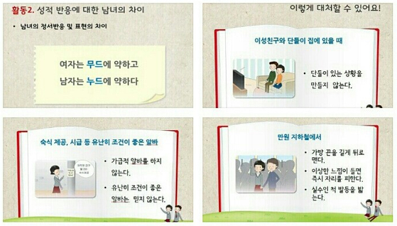 In 2015, the Education Ministry published a standardized sex education manual that was distributed to every school in Korea which subsequently faced backlash for being "sexist" and "having distorted views on sex." As of now the manual is unavailable to view. [SCREEN CAPTURE]