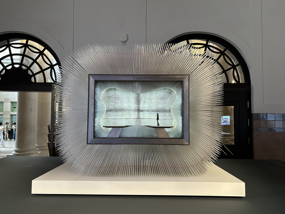 A model of the UK pavilion at the 2010 World Expo in Shanghai, designed by Thomas Heatherwick [SHIN MIN-HEE]