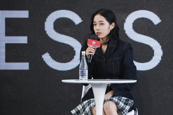 Actor Roh Yoon-seo during an open talk session during the Busan International Film Festival for Netflix original film ″20th Century Girl″ on Oct. 8, 2022 in Busan. [YONHAP]