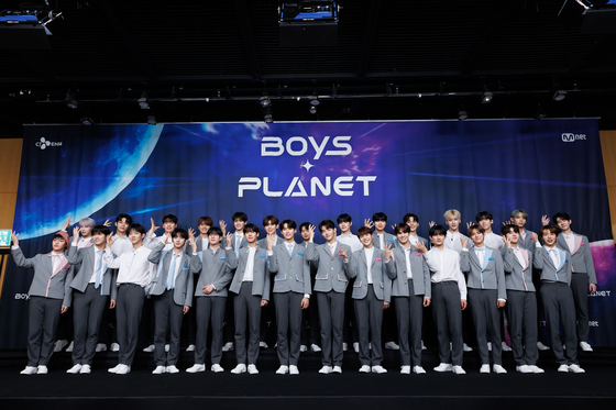 In March, the top 28 contestants of Mnet's audition show “Boys Planet” pose for a picture. [MNET] 