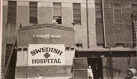 A photo of the Swedish field hospital taken by Swedish veteran of the Korean War Wivie A. Blomberg. [WIVIE A. BLOMBERG]