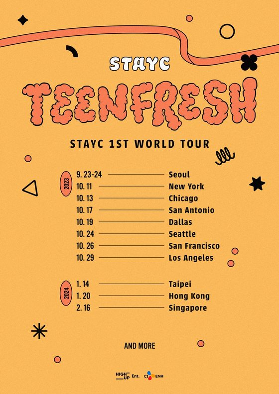 Poster announcing STAYC's first world tour, ″Teenfresh″ [HIGH UP ENTERTAINMENT]