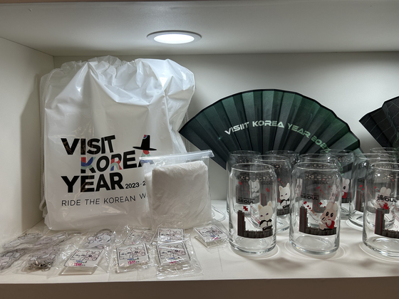 Merchandise on view at the ″K-culture Pop-up″ event at The Hyundai Seoul in western Seoul [SHIN MIN-HEE]