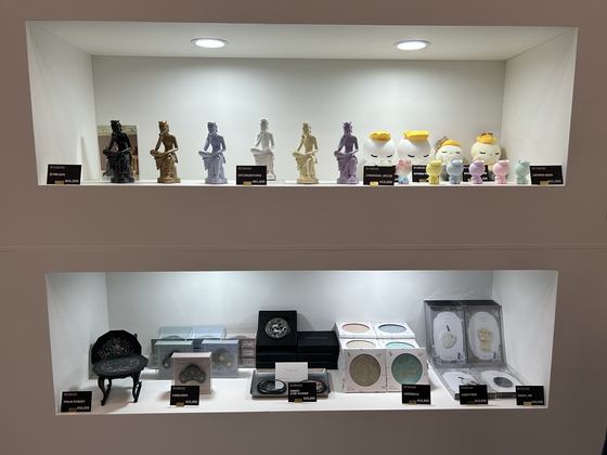 Merchandise on view at the ″K-culture Pop-up″ event at The Hyundai Seoul in western Seoul [SHIN MIN-HEE]