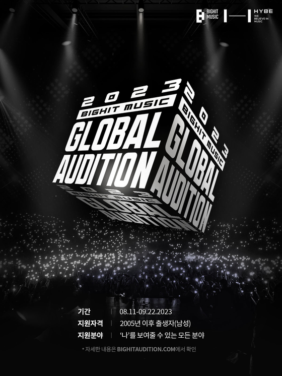 A poster announcing Big Hit Music's global audition seeking to find members for the agency's next boy band [BIGHIT MUSIC]