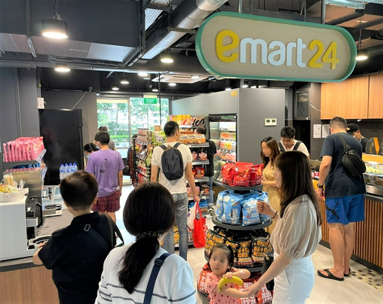 Emart24's chain at the shopping mall SkyResidence @ Dawson in Singapore. It is the Korean convenience store chain's third store in Singapore. [EMART24]